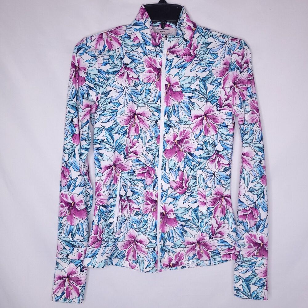Tommy Bahama Active Jacket Womens XS Floral Full Zip Golf Tennis